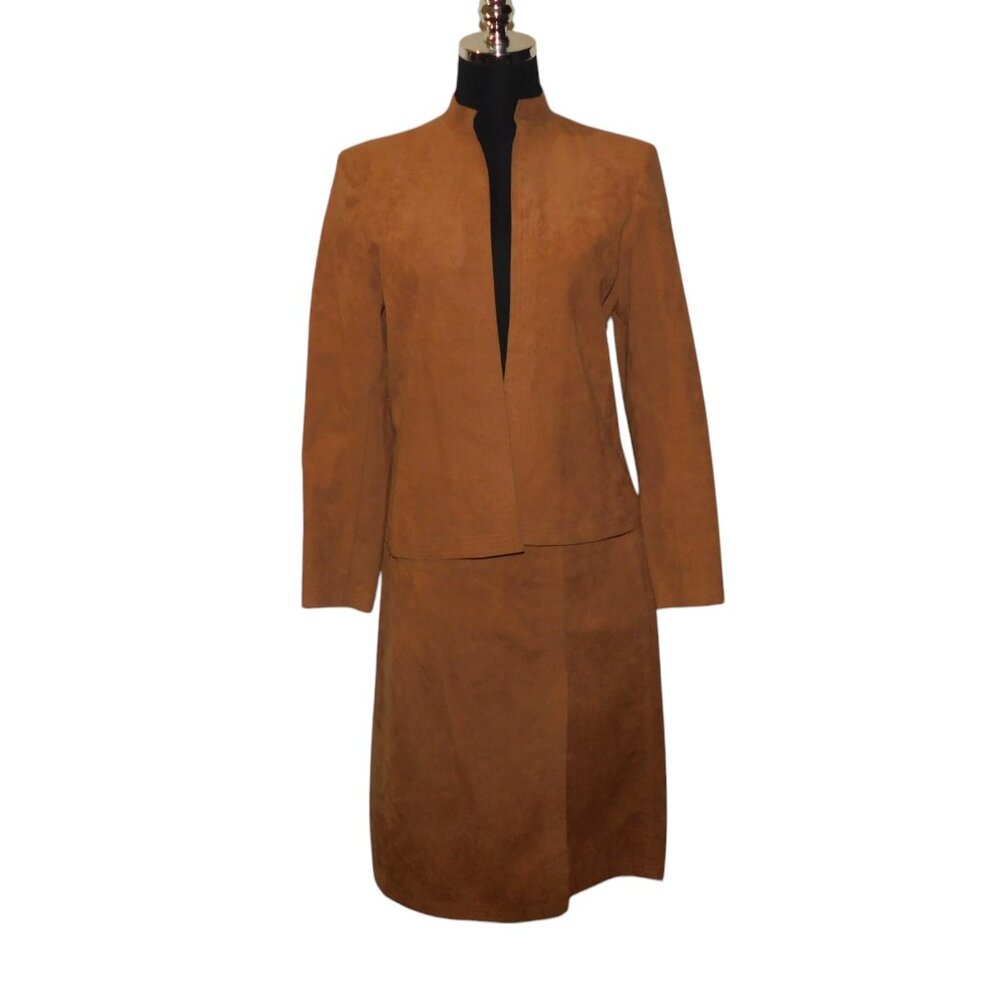 Ultra Suede Brand Fabric Skirt & Jacket Set Size 8 Vintage 70's